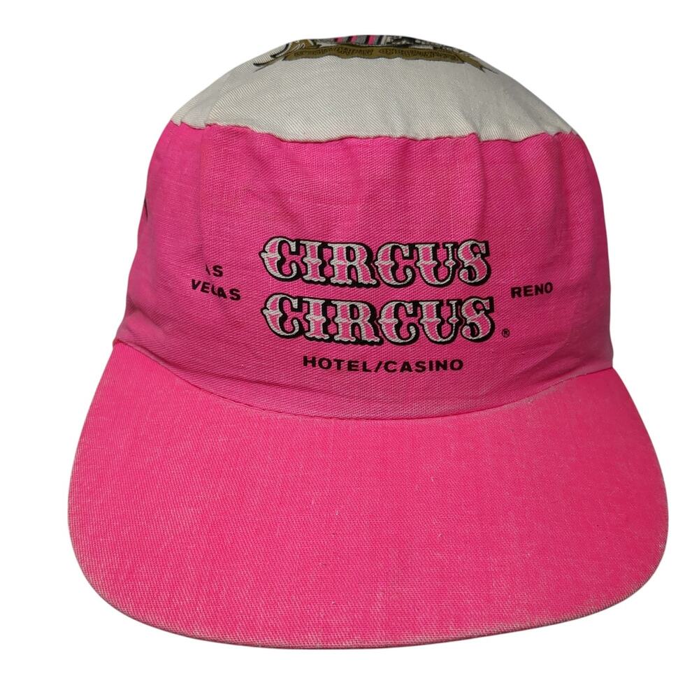 Circus Circus Hotel/Casino Reno Las Vegas Snapback Cap Pink One Size Vintage